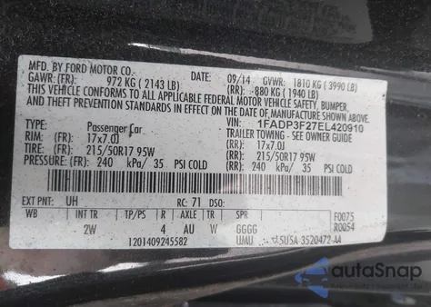 2014 Ford Focus Se from USA, damaged, VIN 1FADP3F27EL420910